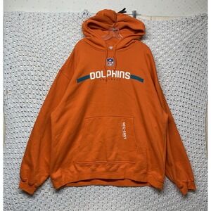 Miami‎ Dolphins Footbal NFL Hoodie Sweatshirt RBK Mens Size 2XL Orange AFC EAST